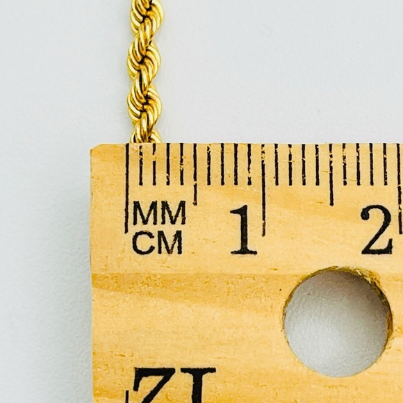 Ross Simons Italian 2.7mm 18kt Yellow Gold Rope Chain Bracelet 7.5" 2g 750 AR ⭐️ - Picture 8 of 9